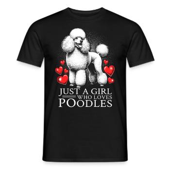 Juste une fille qui aime les caniches - T-shirt homme - noir - Devant - AI Model Male 178 light (178cm)