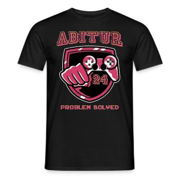 Abitur PROBLEM SOLVED Gamer Abiturienten Abi - Männer T-Shirt - Schwarz - Vorne - AI Model Male 178 light (178cm)