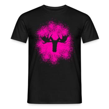 Majestic moose head for outdoor fans and hunters - Men's T-Shirt - black - Front - AI Model Male 178 light (178cm)