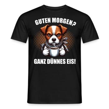 Guten morgenganz dünnes Eis Jack Russel Hunderasse - Männer T-Shirt - Schwarz - Vorne - AI Model Male 178 light (178cm)