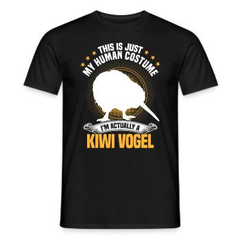 Kiwi Bird Just a Costume Snipe Bouquet - Men's T-Shirt - black - Front - AI Model Male 178 light (178cm)