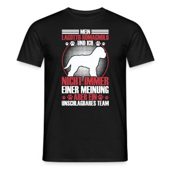 Lagotto Romagnolo is unbeatable water dog - Men's T-Shirt - black - Front - AI Model Male 178 light (178cm)