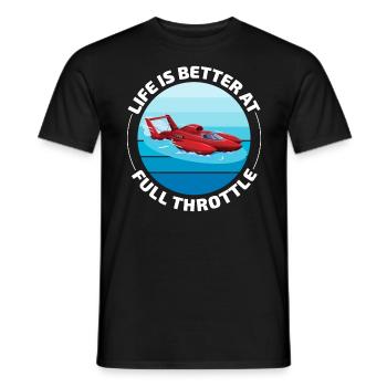 Full Throttle Fun: Hydroplane Racing Laughs - Men's T-Shirt - black - Front - AI Model Male 178 light (178cm)