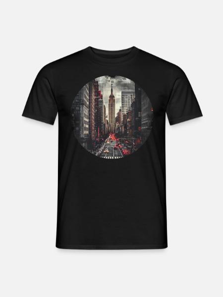 New York City NYC USA Amerika Stadt Skyline Retro - Männer T-Shirt - Schwarz