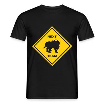 Achtung Centrosaurus kreuzt die Straße Design - Männer T-Shirt - Schwarz - Vorne - AI Model Male 178 light (178cm)
