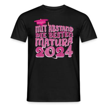 MATURA 2024 Mit Abstand die Besten Maturantin - Männer T-Shirt - Schwarz - Vorne - AI Model Male 178 light (178cm)