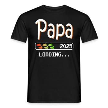 Futur papa 2025 chargement père grossesse - T-shirt homme - noir - Devant - AI Model Male 178 light (178cm)