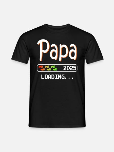 Werdender Papa 2025 loading Vater Schwangerschaft - Männer T-Shirt - Schwarz