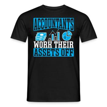 Les comptables travaillent à partir de leurs actifs - T-shirt homme - noir - Devant - AI Model Male 178 light (178cm)