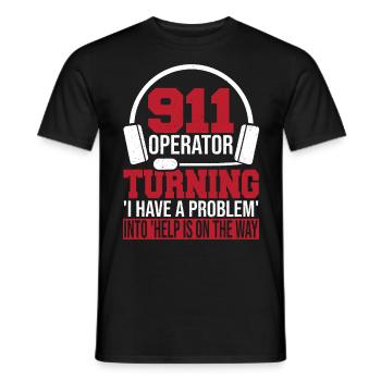 Répartiteur de la sécurité publique du service d'incendie en premier - T-shirt homme - noir - Devant - AI Model Male 178 light (178cm)