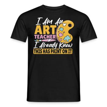 Artist Lover Painter Art Teaching Art Curriculum - Men's T-Shirt - black - Front - AI Model Male 178 light (178cm)