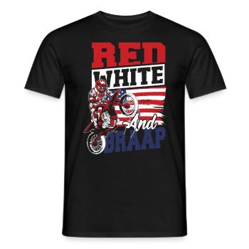 Dirt Bike American Flag Motocross Biker 4th of - Men's T-Shirt - black - Front - AI Model Male 178 light (178cm)
