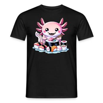 Amateurs d’axolotl et de sushis, japonais - T-shirt homme - noir - Devant - AI Model Male 178 light (178cm)