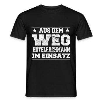 Aus dem Weg Hotelfachmann im Einsatz Design - Männer T-Shirt - Schwarz - Vorne - AI Model Male 178 light (178cm)