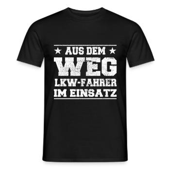 Aus dem Weg LKW-Fahrer im Einsatz Design - Männer T-Shirt - Schwarz - Vorne - AI Model Male 178 light (178cm)