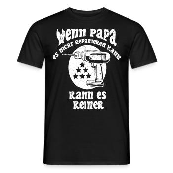 Daddy Repair Master – Indomitable Craftsman - Men's T-Shirt - black - Front - AI Model Male 178 light (178cm)
