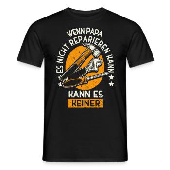Daddy Repair Master – Indomitable Craftsman - Men's T-Shirt - black - Front - AI Model Male 178 light (178cm)