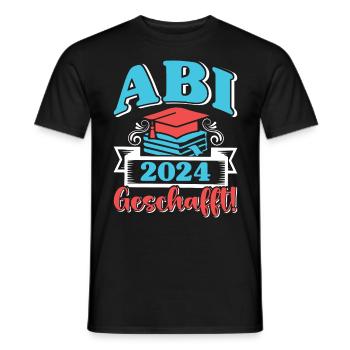Abi 2024 Geschafft! Abiturienten Abschluss Lustig - Männer T-Shirt - Schwarz - Vorne - AI Model Male 178 light (178cm)