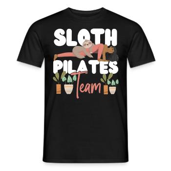 Pilates Instructor Teacher Sloth - Men's T-Shirt - black - Front - AI Model Male 178 light (178cm)