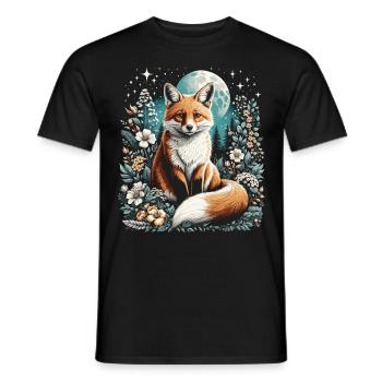 Cottagecore Aesthetic Fox - Men's T-Shirt - black - Front - AI Model Male 178 light (178cm)