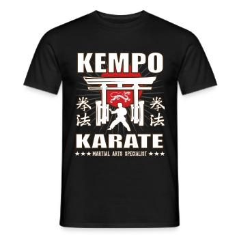 cool Kempo Karate, martial arts design with kanji - Men's T-Shirt - black - Front - AI Model Male 178 light (178cm)