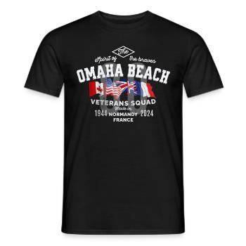 Omaha Beach Normandy 80th anniversary - Men's T-Shirt - black - Front - AI Model Male 178 light (178cm)
