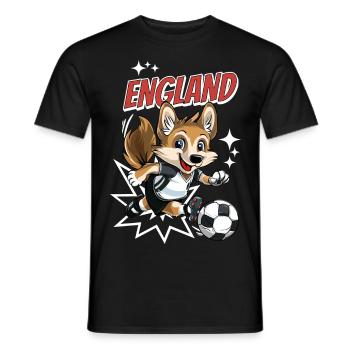Football England Dog Animal Footballer Fan Team - Men's T-Shirt - black - Front - AI Model Male 178 light (178cm)