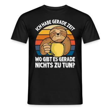 Kollegen Habe Gerade Zeit Wo gibt's Nichts zu Tun - Männer T-Shirt - Schwarz - Vorne - AI Model Male 178 light (178cm)