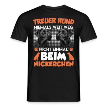 Labrador TREUER HUND NIEMALS WEIT WEG Labrador - Männer T-Shirt - Schwarz - Vorne - AI Model Male 178 light (178cm)