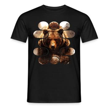 Evil grizzly bear. Nature, Adventure, Wild, Wilderness - Men's T-Shirt - black - Front - AI Model Male 178 light (178cm)
