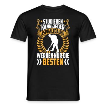 Les meilleurs constructeurs d’asphalte sont les constructeurs de routes - T-shirt homme - noir - Devant - AI Model Male 178 light (178cm)
