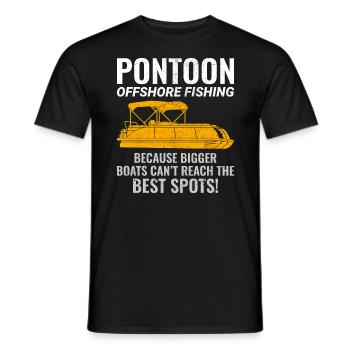 Pontonboot Motorboot Hochseefischen Lustig - Männer T-Shirt - Schwarz - Vorne - AI Model Male 178 light (178cm)