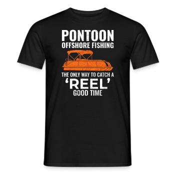 Pontonboot Motorboot Hochseefischen Lustig - Männer T-Shirt - Schwarz - Vorne - AI Model Male 178 light (178cm)