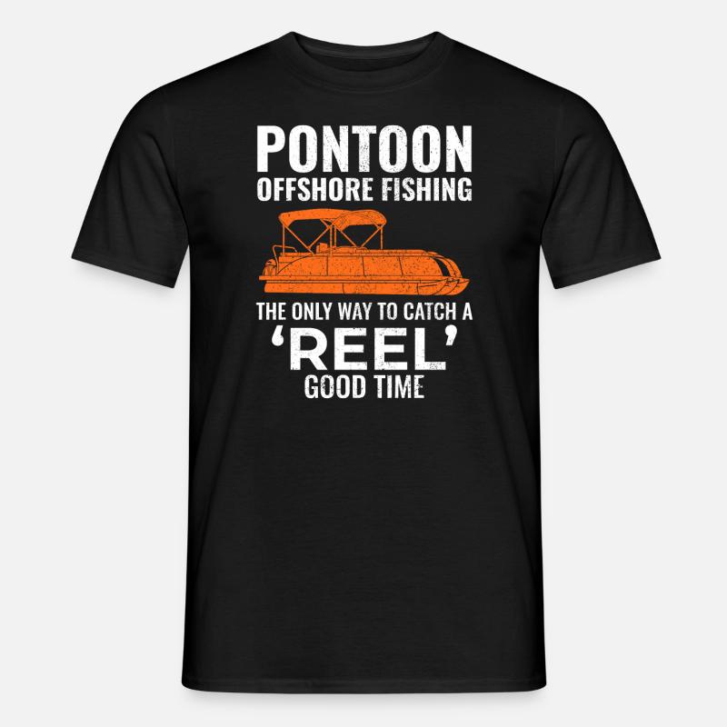 Pontonboot Motorboot Hochseefischen Lustig - Männer T-Shirt - Schwarz