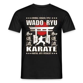 Cool Wado Ryu Martial Arts Design with Kanji - Men's T-Shirt - black - Front - AI Model Male 178 light (178cm)