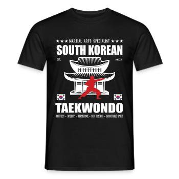 cool taekwondo martial arts design with kanji - Men's T-Shirt - black - Front - AI Model Male 178 light (178cm)