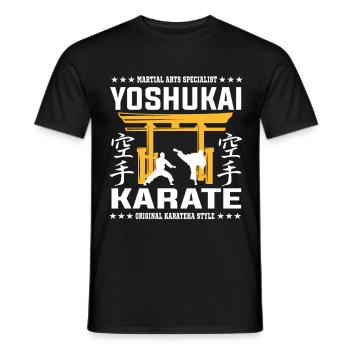 Cool Yoshukai martial arts design with kanji - Men's T-Shirt - black - Front - AI Model Male 178 light (178cm)