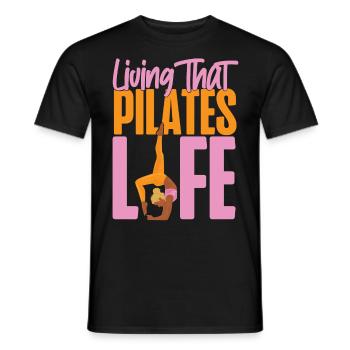 Pilates Instructor Teacher Living - Men's T-Shirt - black - Front - AI Model Male 178 light (178cm)