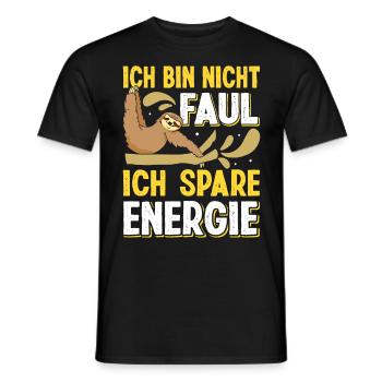 Faulpelz Büro Bin Nicht Faul Spare Energie Lustig - Männer T-Shirt - Schwarz - Vorne - AI Model Male 178 light (178cm)