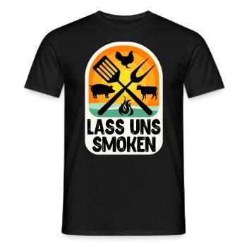 Grillmeister LASS UNS SMOKEN Fleischliebhaber - Männer T-Shirt - Schwarz - Vorne - AI Model Male 178 light (178cm)