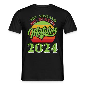 MATURA 2024 Mit Abstand die Besten Maturant - Männer T-Shirt - Schwarz - Vorne - AI Model Male 178 light (178cm)