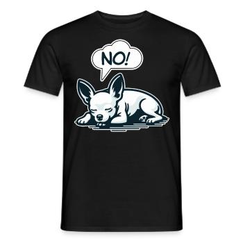NO! Chihuahua Cheeky Dog Saying Funny Chihuahua - Men's T-Shirt - black - Front - AI Model Male 178 light (178cm)