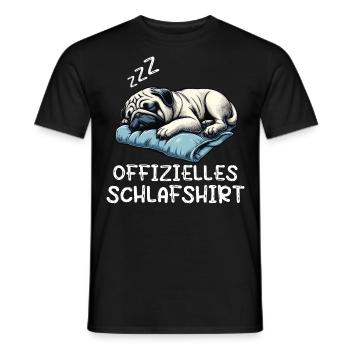 Offizielles Schlafshirt Mops Möpse Mopsbesitzer - Männer T-Shirt - Schwarz - Vorne - AI Model Male 178 light (178cm)