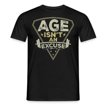 Age Isn't An Excuse Workout Fitness Gym - T-shirt homme - noir - Devant - AI Model Male 178 light (178cm)