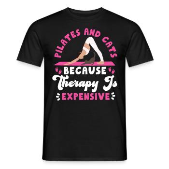 Instructeur de Pilates Enseignant Chat - T-shirt homme - noir - Devant - AI Model Male 178 light (178cm)