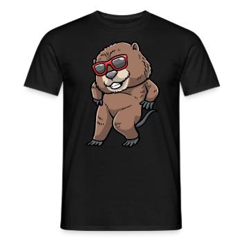 Tanzender Bisamratten Nagetier - Männer T-Shirt - Schwarz - Vorne - AI Model Male 178 light (178cm)