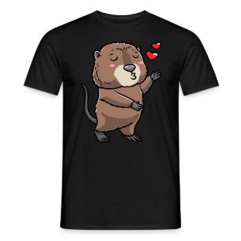 Niedliche Bisamratte - Männer T-Shirt - Schwarz - Vorne - AI Model Male 178 light (178cm)