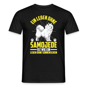 Leben ohne Samojede Schlittenhund - Männer T-Shirt - Schwarz - Vorne - AI Model Male 178 light (178cm)