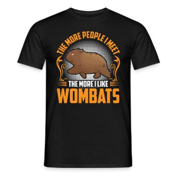 Wombat ressemble plus à un wombat marsupial - T-shirt homme - noir - Devant - AI Model Male 178 light (178cm)