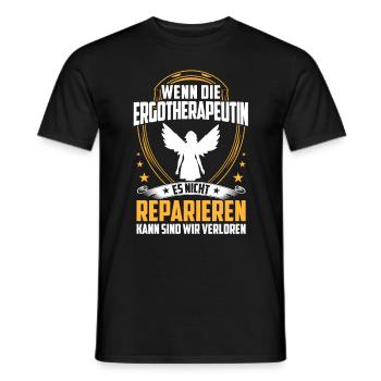 L’ergothérapeute ne répare pas l’ergothérapie - T-shirt homme - noir - Devant - AI Model Male 178 light (178cm)